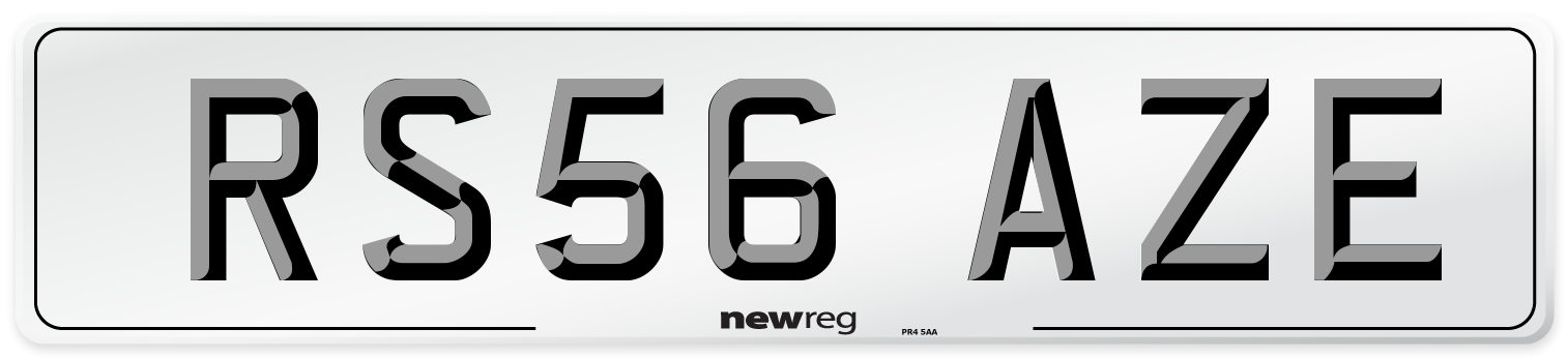 RS56 AZE Number Plate from New Reg